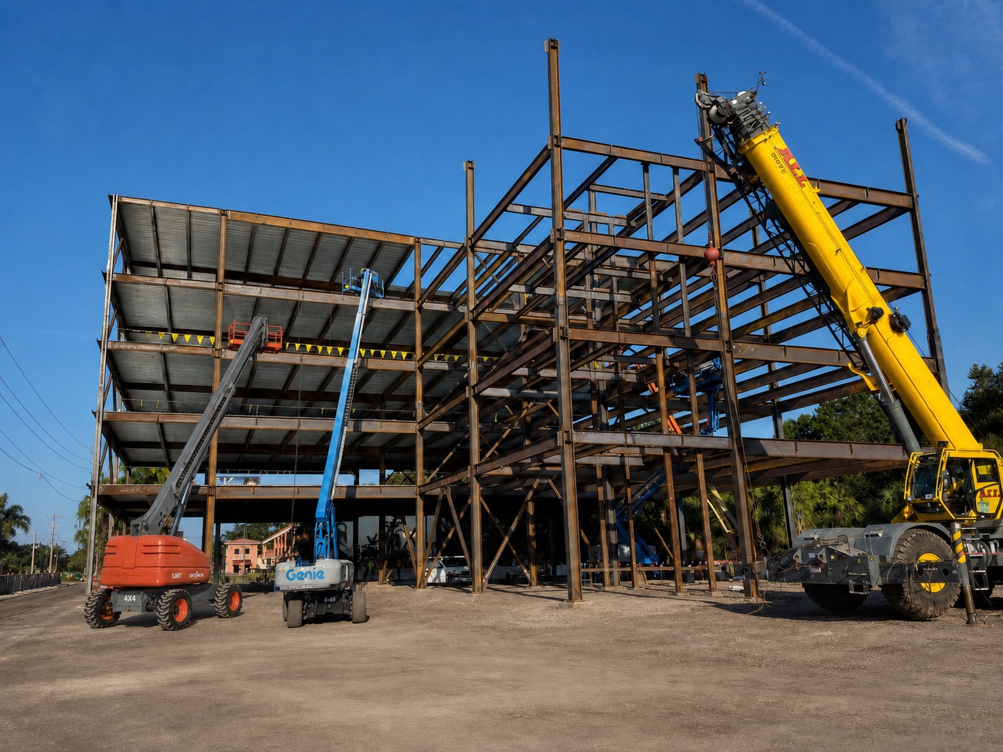 Ground-up self-storage development under construction in Tampa, Florida